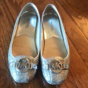 Michael Kors silver flats